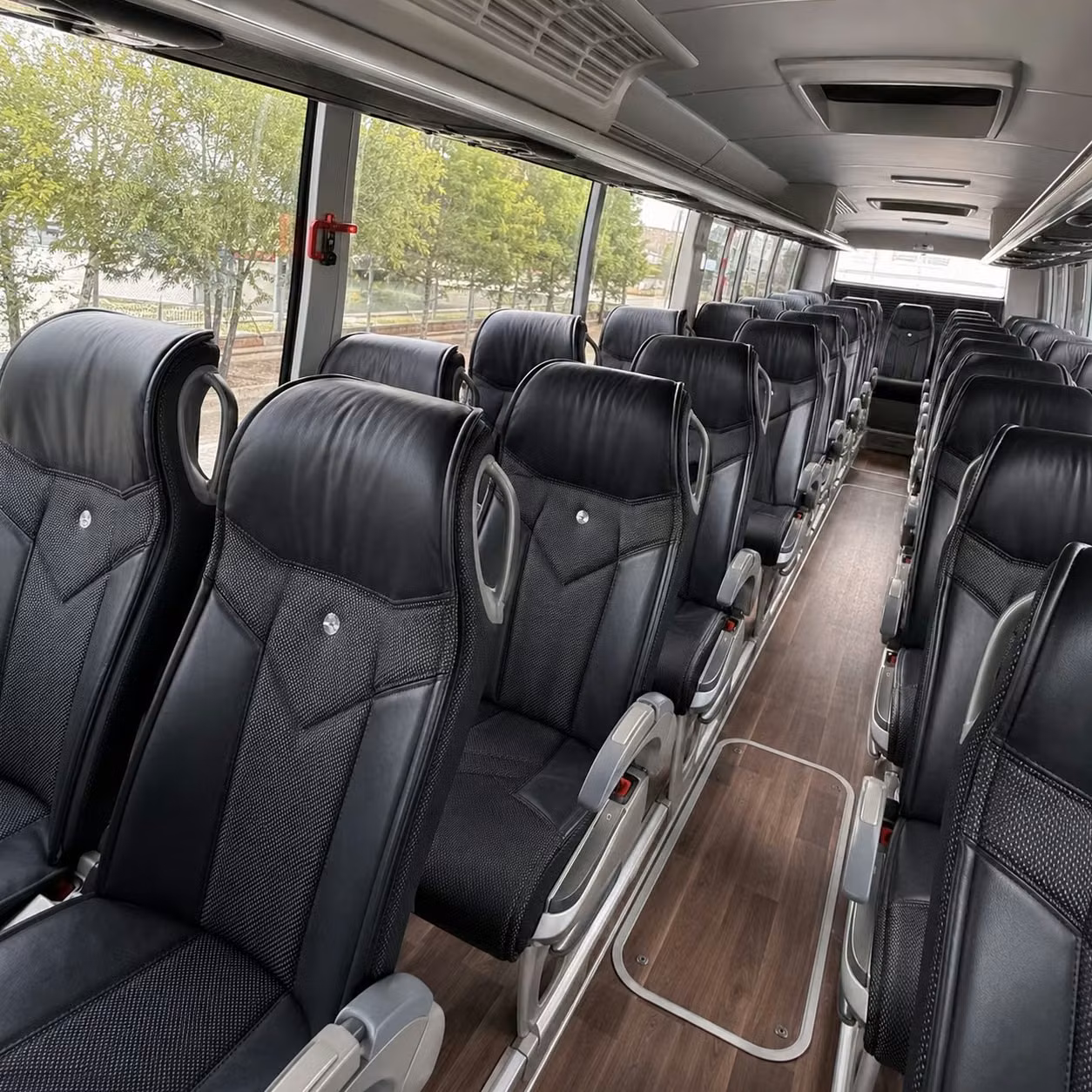 56 passenger charter bus inside